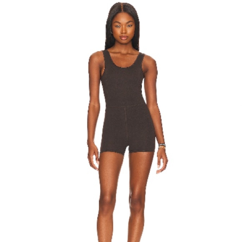LoungeWell Juniper Heather Romper WellBeing + Being Being NWT Brown REVOLVE XL